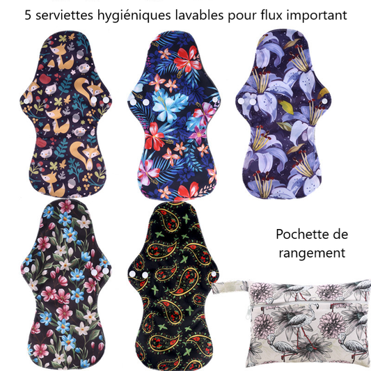 Serviettes hygiéniques lavables